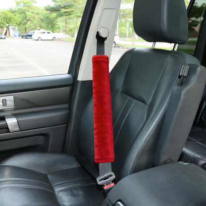 Amooca 2-Pack Real Wool Seatbelt Cover Authentic Sheepskin Shoulder Pad