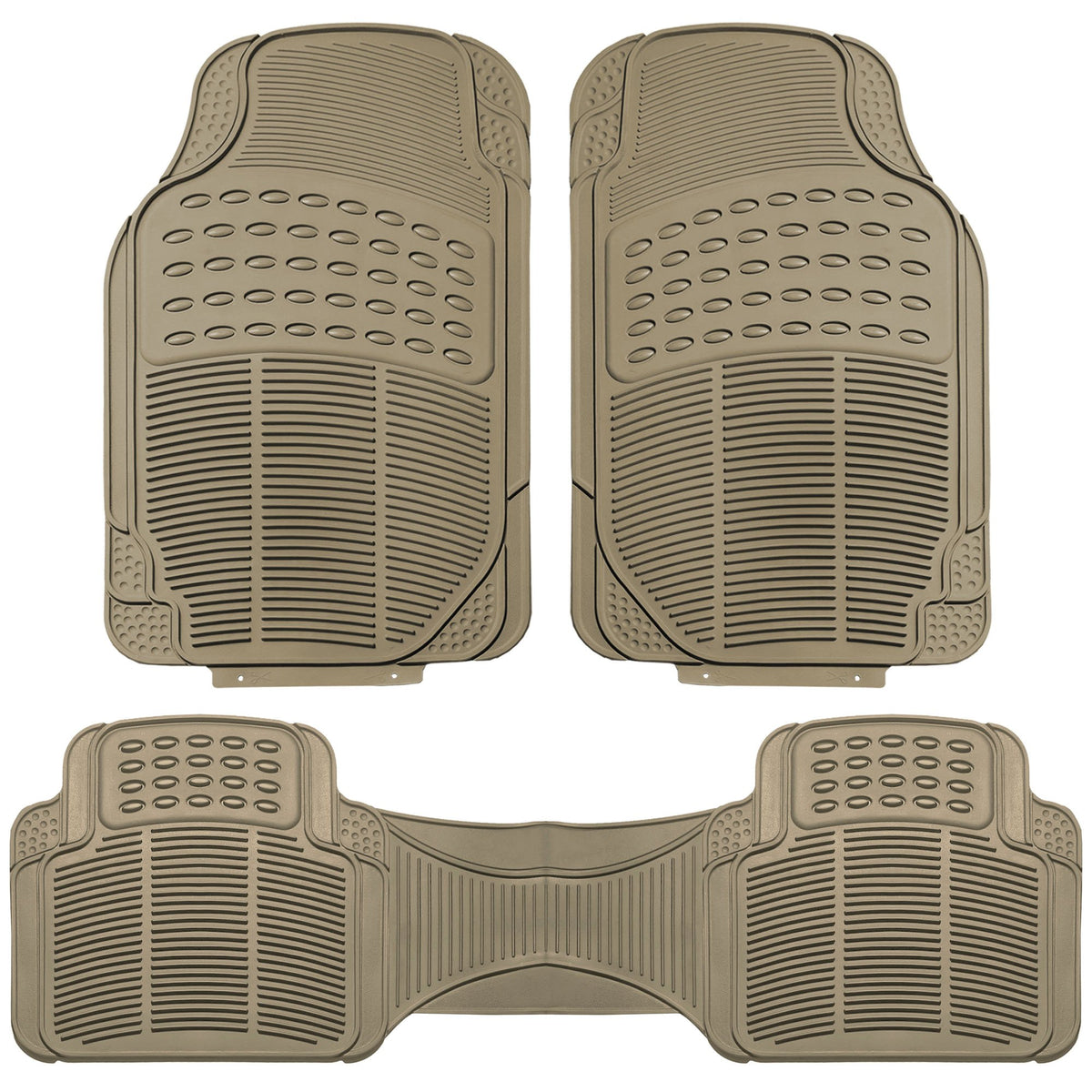 FH Group Automotive Floor Mats - Heavy-Duty Rubber, Universal Fit Full Set, ClimaProof, Trimmable For Most Cars, Sedan, SUV, Truck, Black