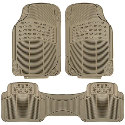 FH Group Automotive Floor Mats - Heavy-Duty Rubber, Universal Fit Full Set, ClimaProof, Trimmable For Most Cars, Sedan, SUV, Truck, Black