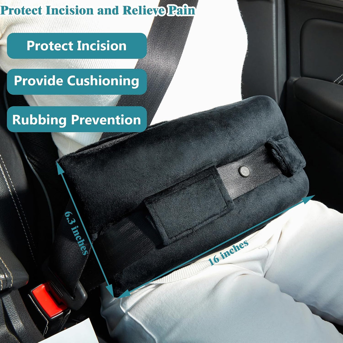 Seat Belt Pillow Post Surgery, Hysterectomy, C Section & Tummy Tuck Cushion