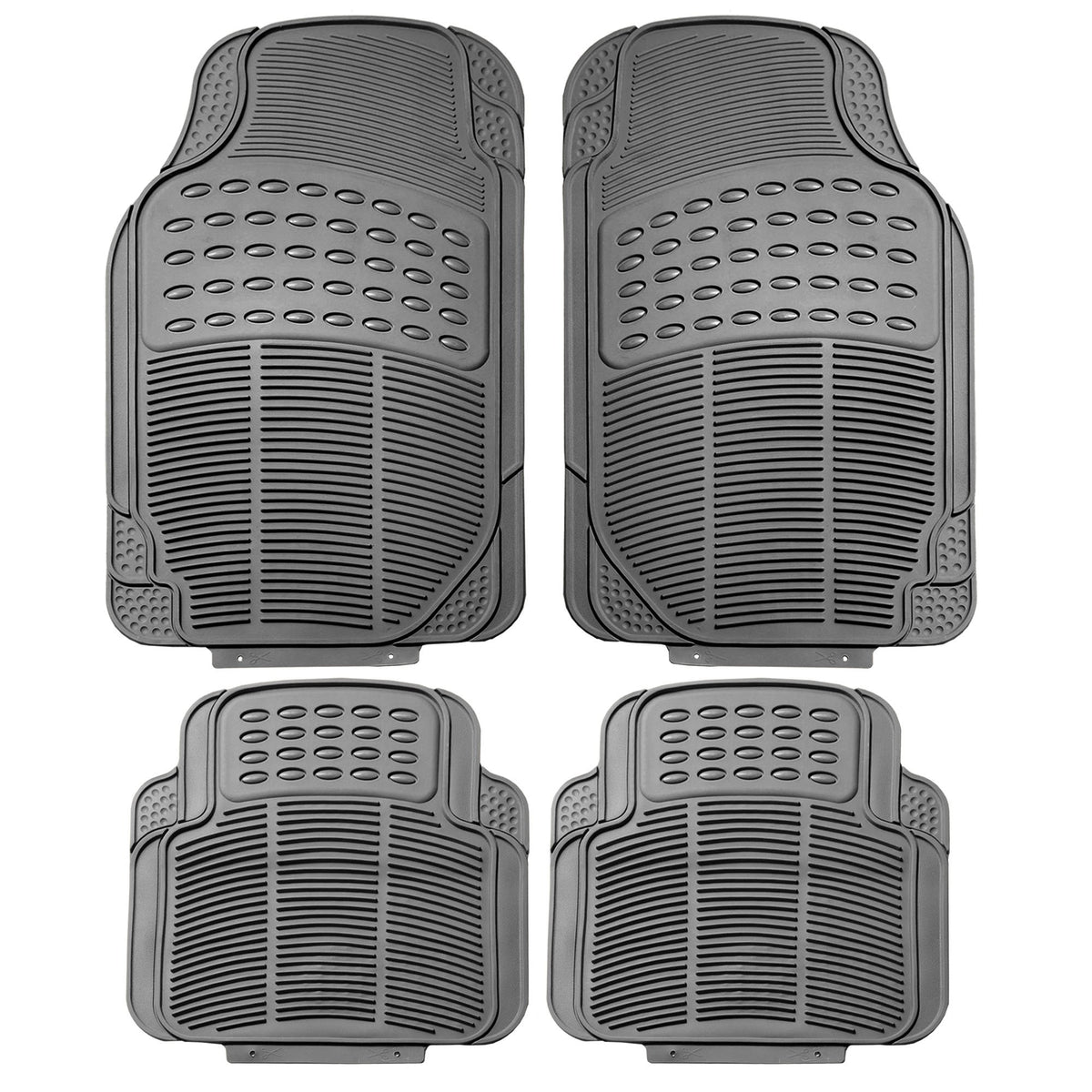 FH Group Automotive Floor Mats - Heavy-Duty Rubber, Universal Fit Full Set, ClimaProof, Trimmable For Most Cars, Sedan, SUV, Truck, Black