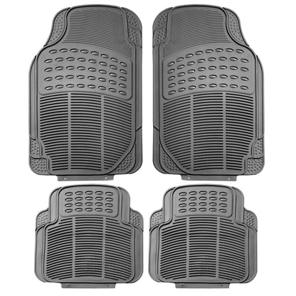 FH Group Automotive Floor Mats - Heavy-Duty Rubber, Universal Fit Full Set, ClimaProof, Trimmable For Most Cars, Sedan, SUV, Truck, Black