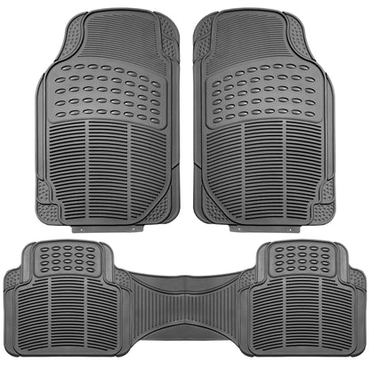 FH Group Automotive Floor Mats - Heavy-Duty Rubber, Universal Fit Full Set, ClimaProof, Trimmable For Most Cars, Sedan, SUV, Truck, Black