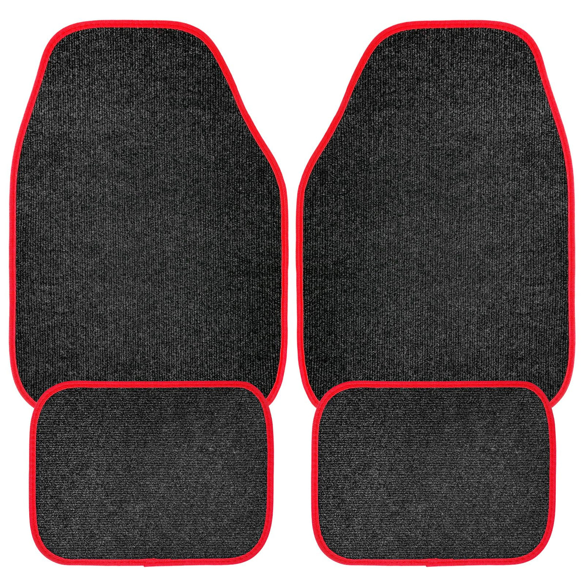 4PCS Car Floor Mats, Anti-Slip Waterproof Car Carpets with Safety Heel Pad, Heavy Duty Floor Mat for All Weather Protection, Universal Trim to Fit for Sedans Trucks SUVs (Gray)