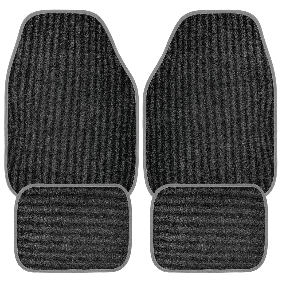 4PCS Car Floor Mats, Anti-Slip Waterproof Car Carpets with Safety Heel Pad, Heavy Duty Floor Mat for All Weather Protection, Universal Trim to Fit for Sedans Trucks SUVs (Gray)