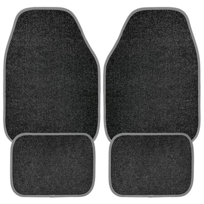 4PCS Car Floor Mats, Anti-Slip Waterproof Car Carpets with Safety Heel Pad, Heavy Duty Floor Mat for All Weather Protection, Universal Trim to Fit for Sedans Trucks SUVs (Gray)