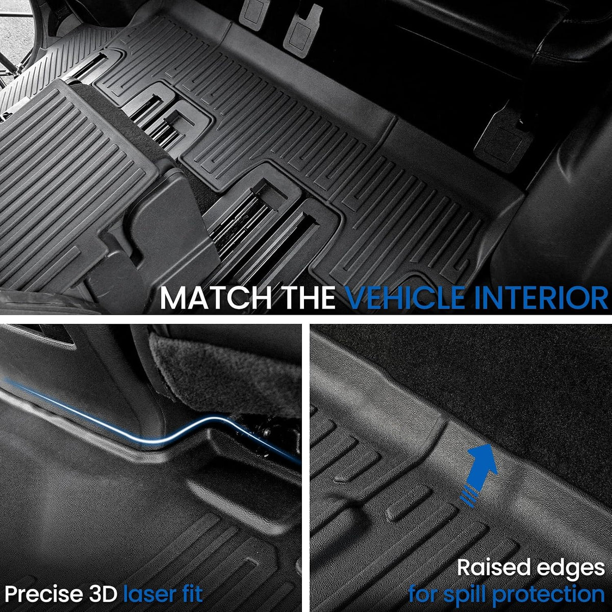 Floor Mats for Ford Expedition Max 2018-2024 8 Seats w/Cargo Mat