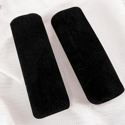 Amooca 2-Pack Real Wool Seatbelt Cover Authentic Sheepskin Shoulder Pad